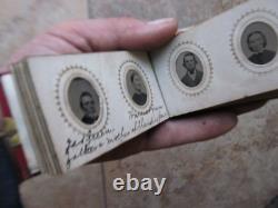 Wonderful RARE, FULL Gem Size Tintype Album, Civil War, IDENTIFIED, Damon Clough