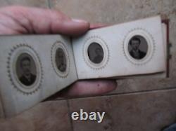 Wonderful RARE, FULL Gem Size Tintype Album, Civil War, IDENTIFIED, Damon Clough