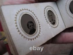 Wonderful RARE, FULL Gem Size Tintype Album, Civil War, IDENTIFIED, Damon Clough