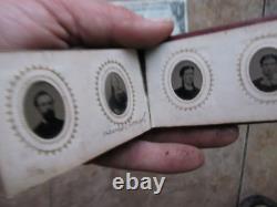 Wonderful RARE, FULL Gem Size Tintype Album, Civil War, IDENTIFIED, Damon Clough