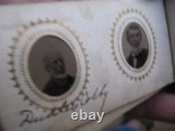 Wonderful RARE, FULL Gem Size Tintype Album, Civil War, IDENTIFIED, Damon Clough