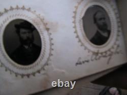 Wonderful RARE, FULL Gem Size Tintype Album, Civil War, IDENTIFIED, Damon Clough