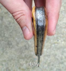 Wostenholm IXL USN Navy Civil War stag handle folding navy knife 1870s Horn bone