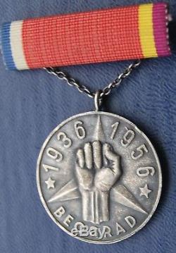 Yugoslavia RARE type Medal for Spain Civil War veterans, 1936-1956y! Order
